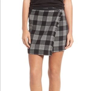Madewell Plaid Wrap Asymmetrical Mini Skirt